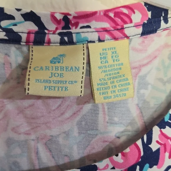 Caribbean Joe Flamingo Top NVTN 255 - Picture 2 of 5